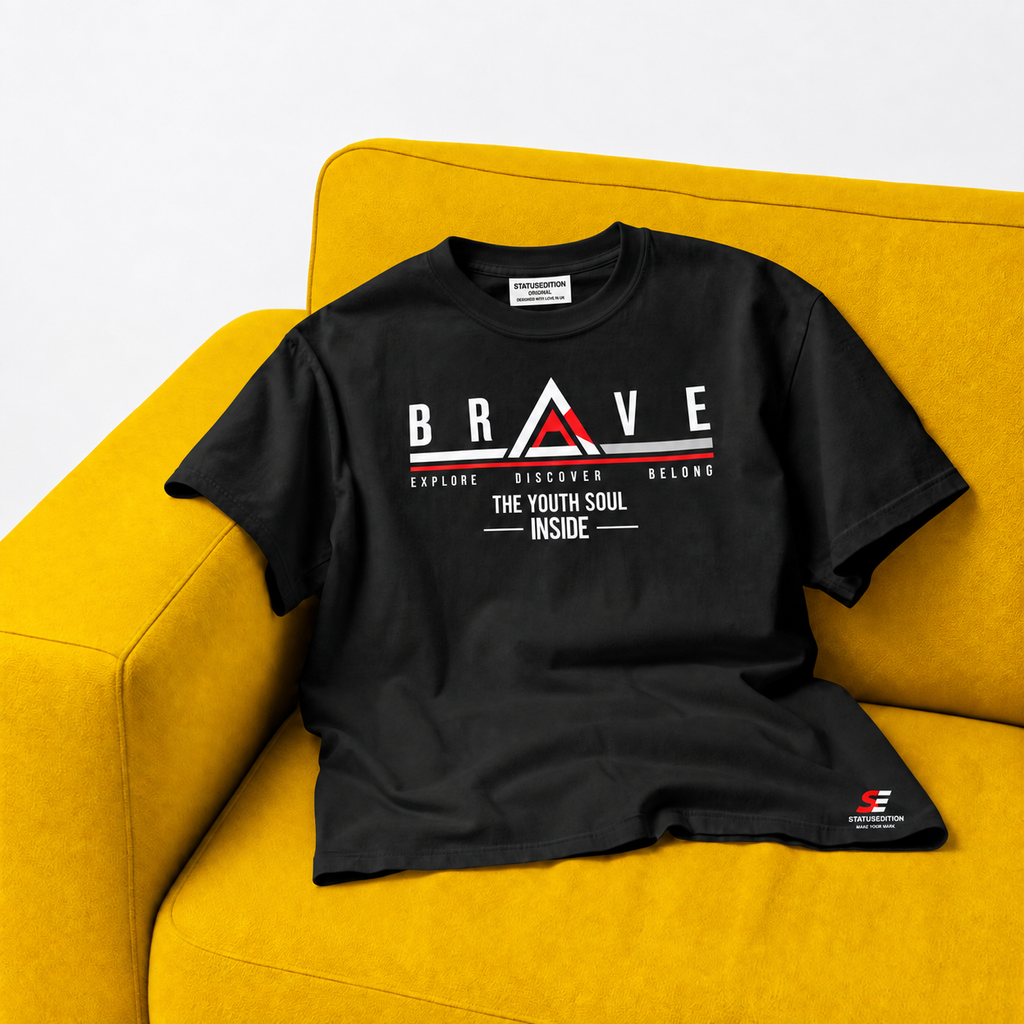 Brave Tee — Black — front view 2