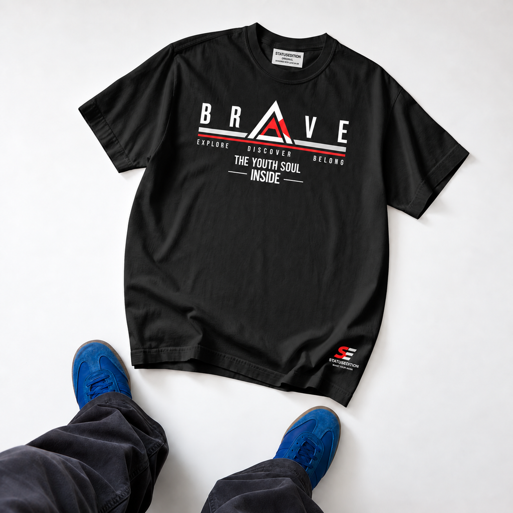 Brave Tee — Black — front view 3