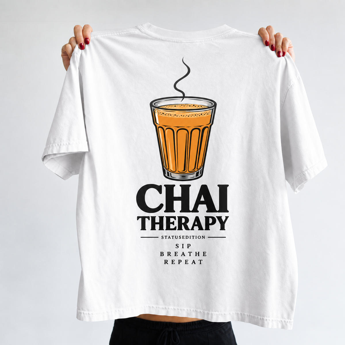 Chai Therapy Tee — White — back view 1