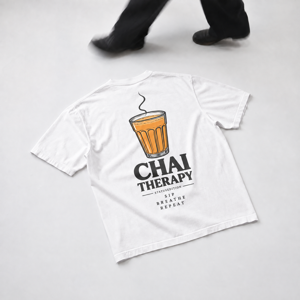 Chai Therapy Tee — White — back view 2