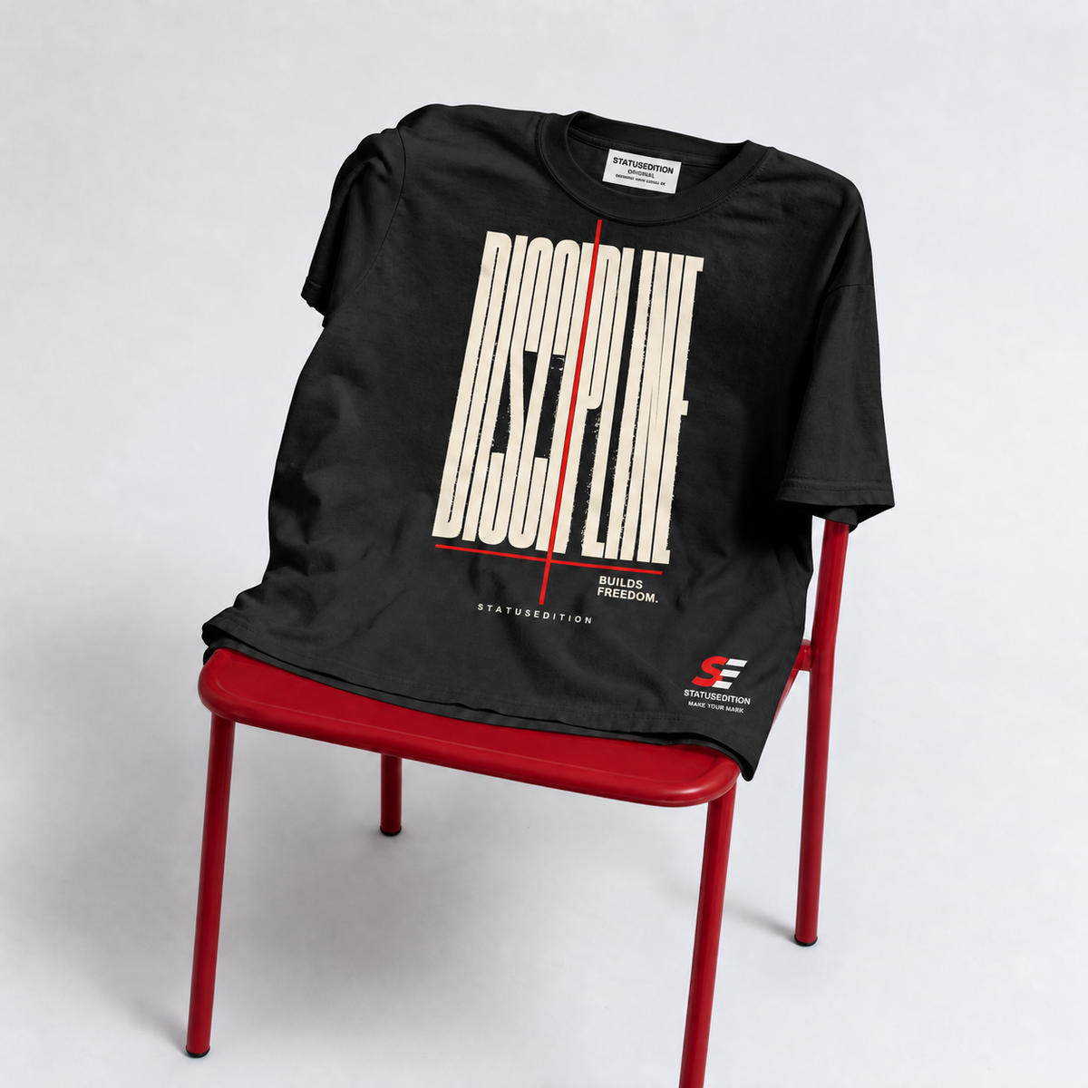 Discipline Tee — Black — front view 4