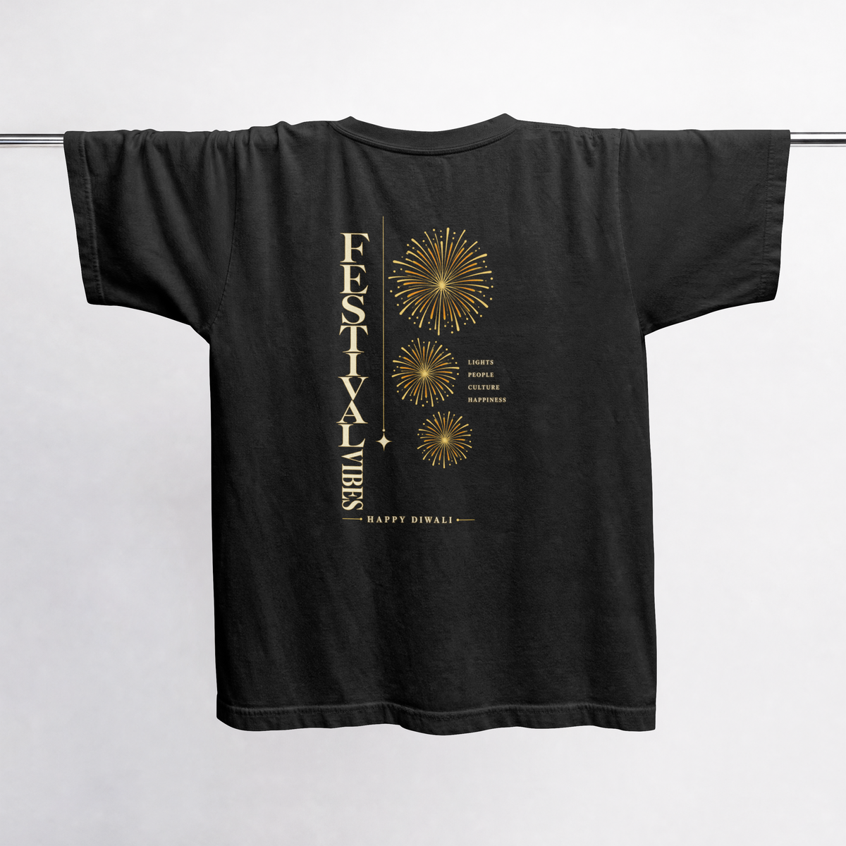 Festival Vibes Tee — Black design view 2