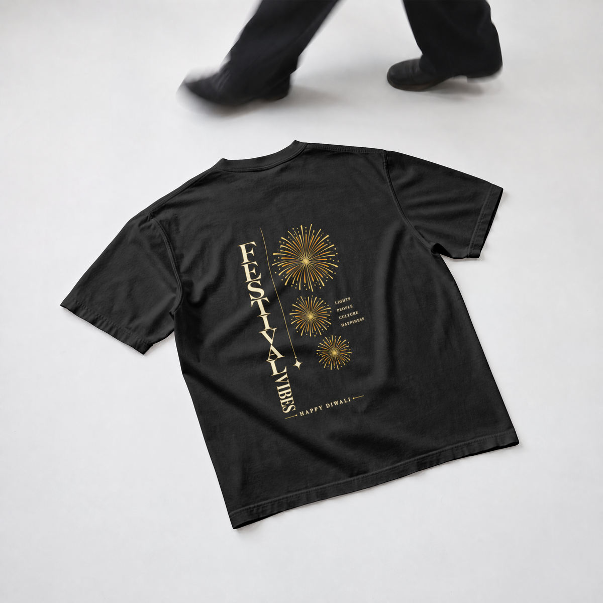Festival Vibes Tee — Black design view 3