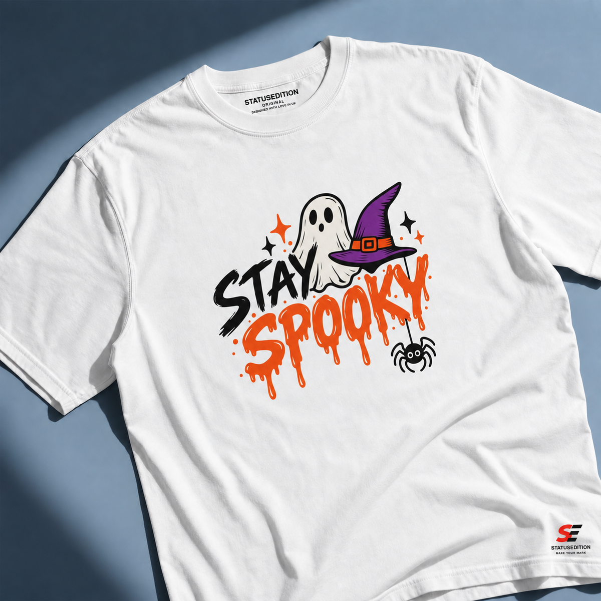 Stay Spooky Front Tee — White — front