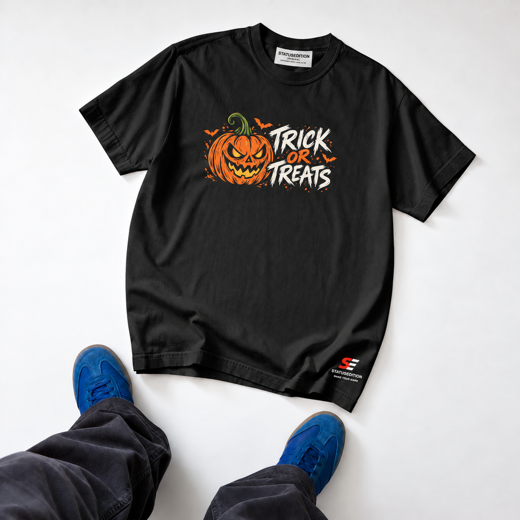 Trick Or Treats Tee — Black — front