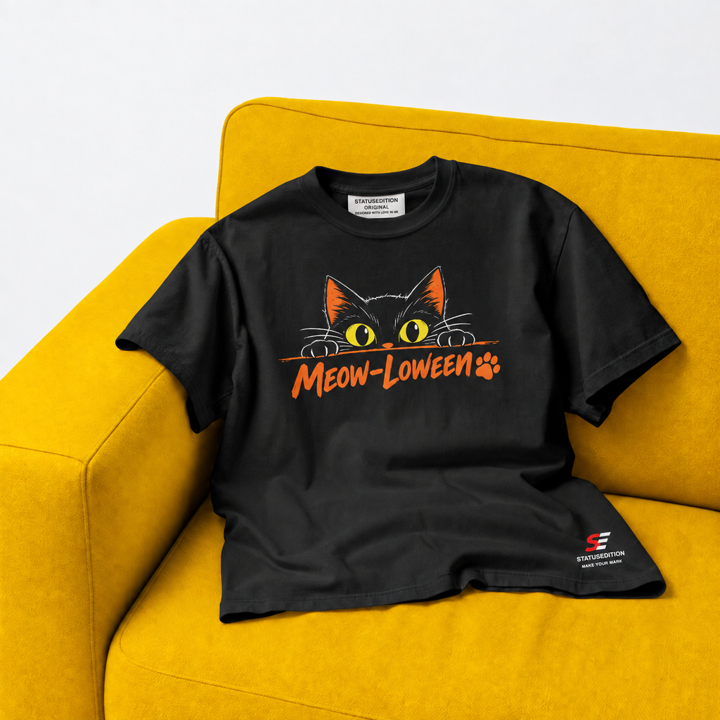 Meow Loween Tee — Black — front