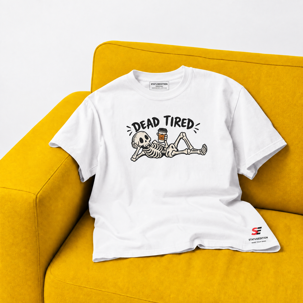 Dead Tired Tee — White — front