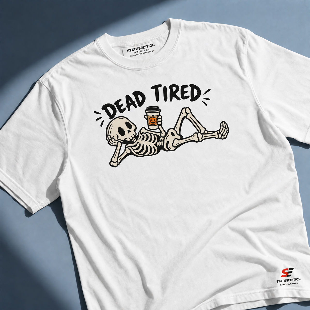 Dead Tired Tee — White — front