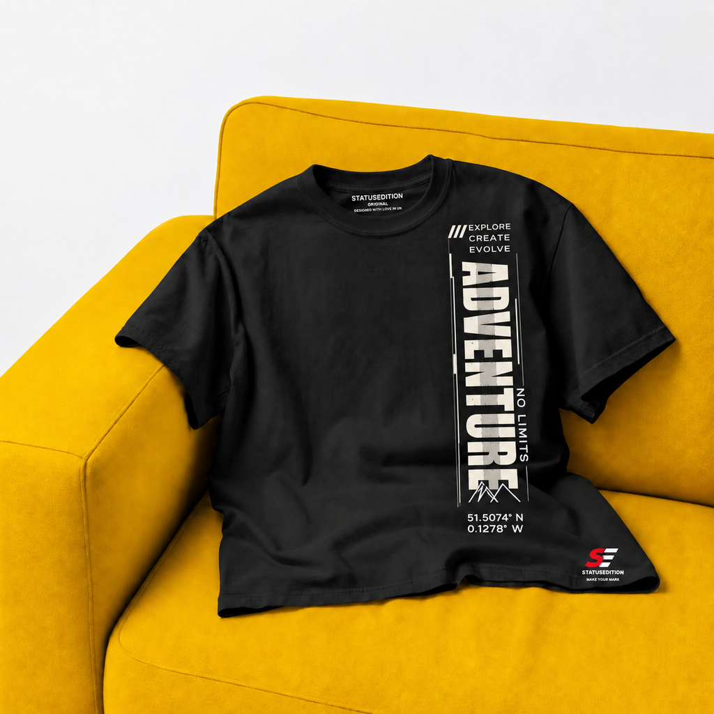 Adventure Tee — Black, front view 2