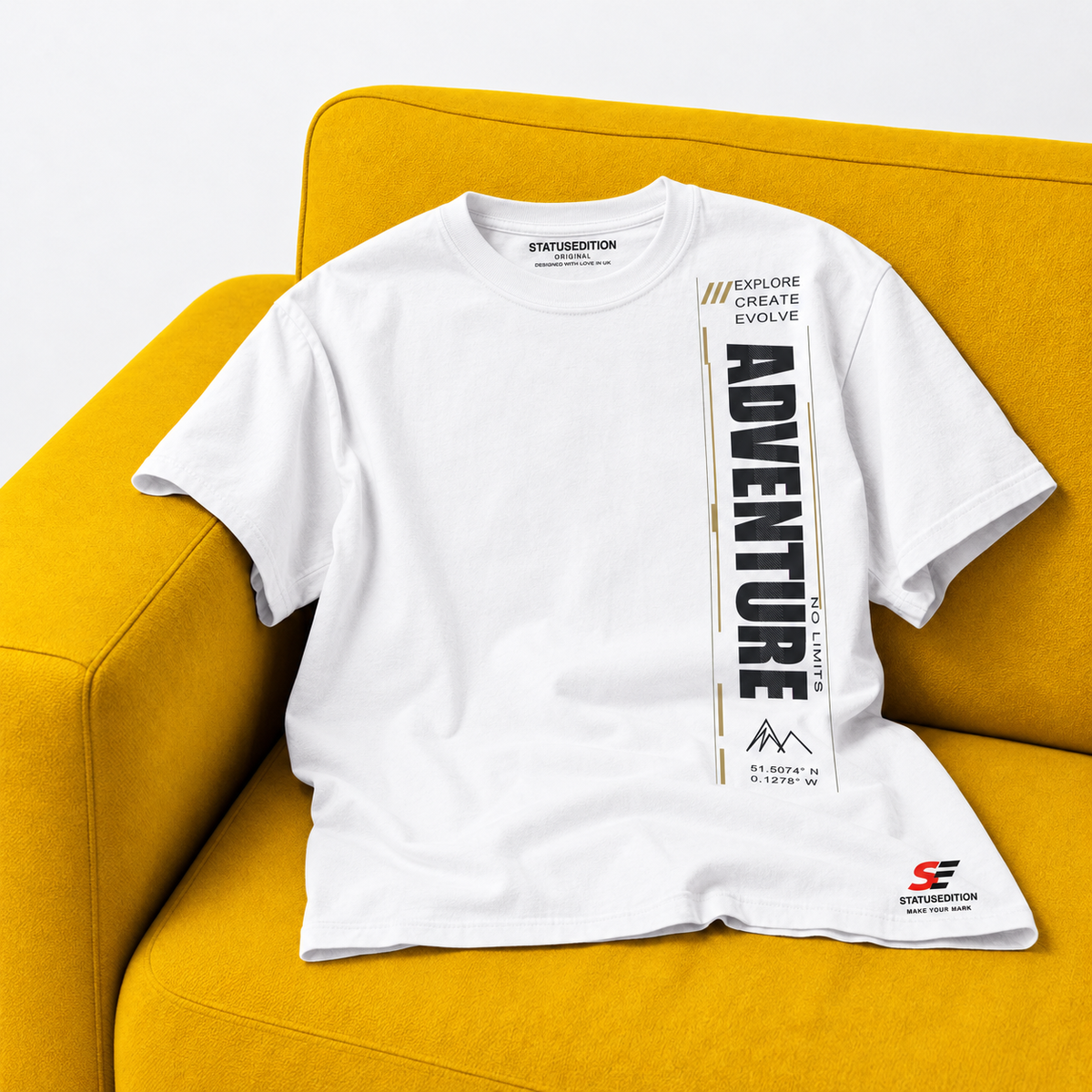 Adventure Tee — White, front view 2
