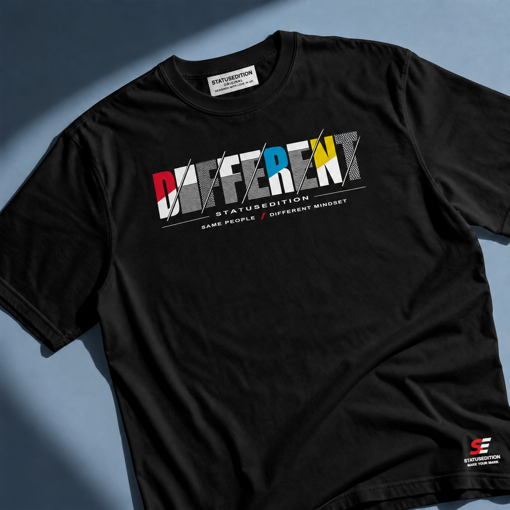 Different Slash Tee — Black, front view 1