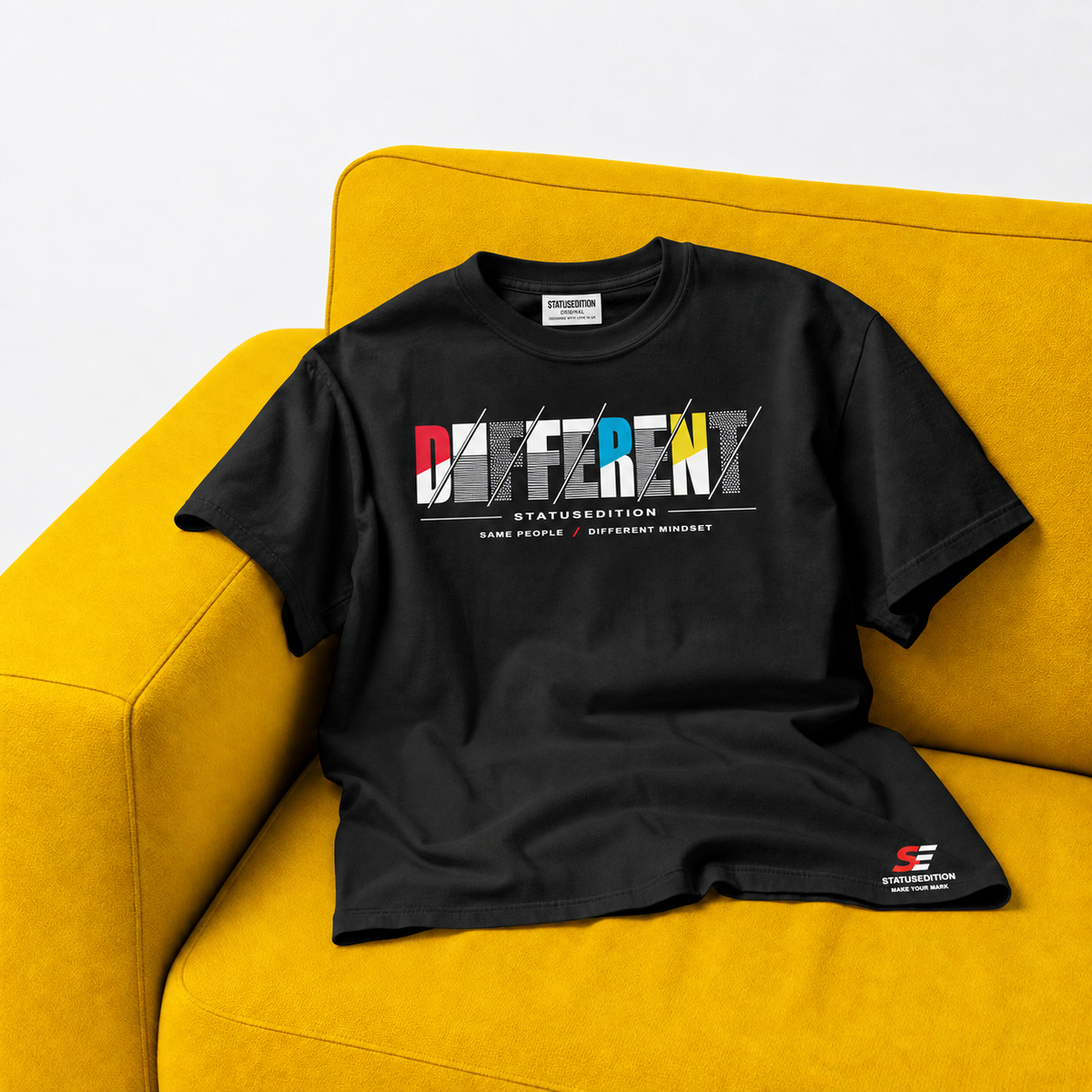 Different Slash Tee — Black, front view 2