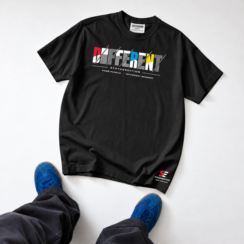 Different Slash Tee — Black, front view 3