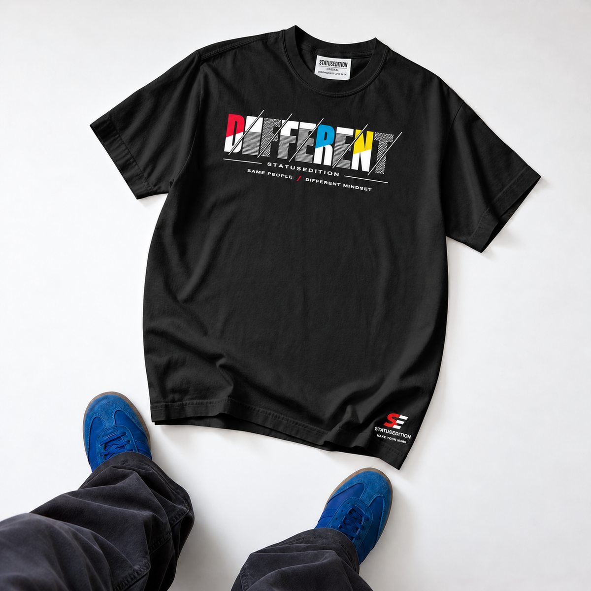 Different Slash Tee — Black, front view 3