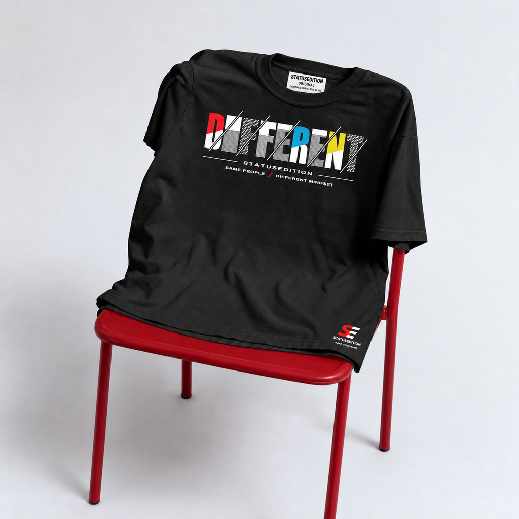 Different Slash Tee — Black, front view 4