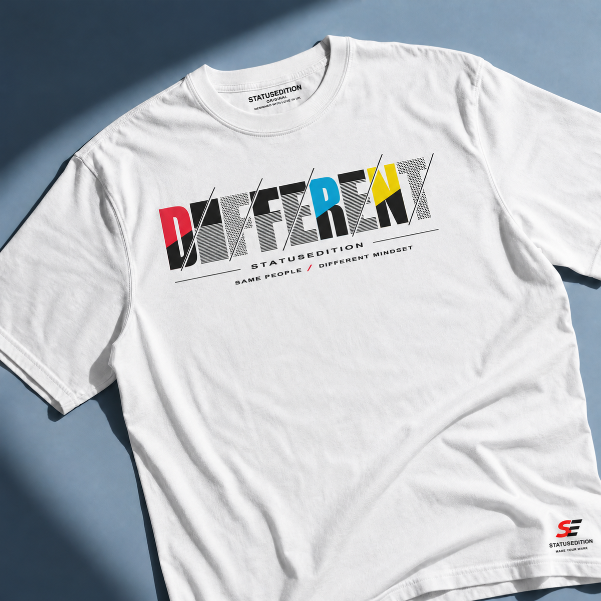 Different Slash Tee — White, front view 1
