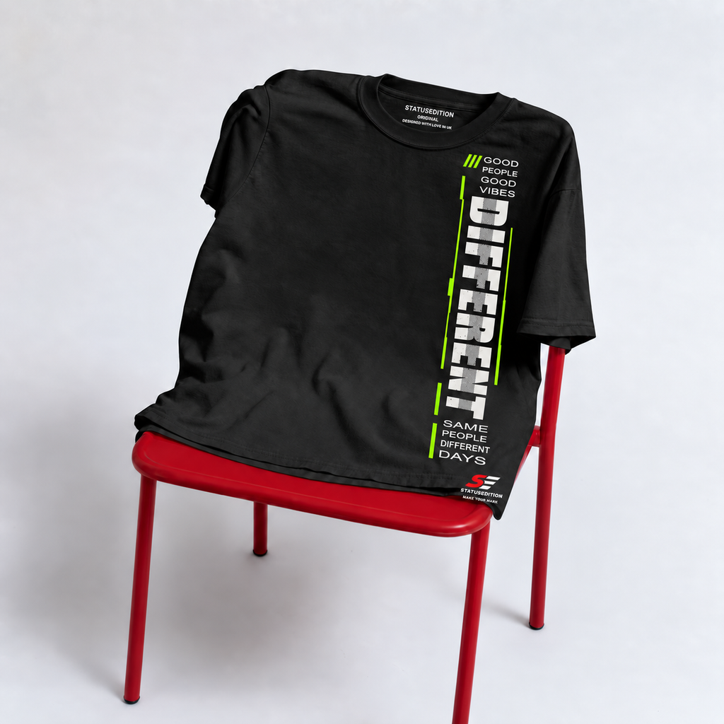 Different Tee — Black, front view 4
