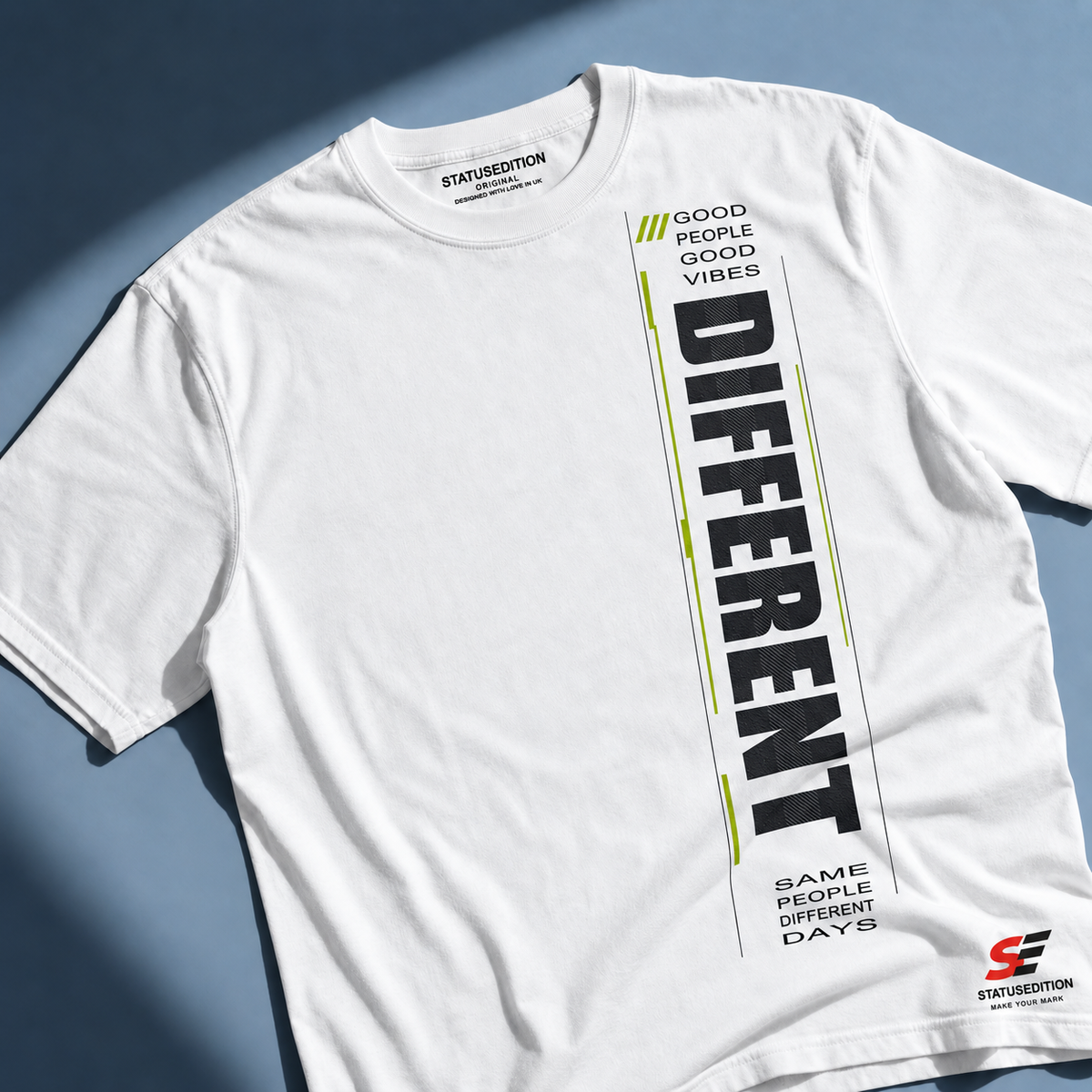 Different Tee — White, front view 1