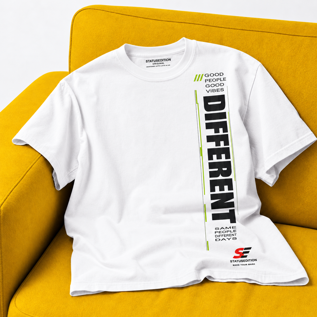 Different Tee — White, front view 2
