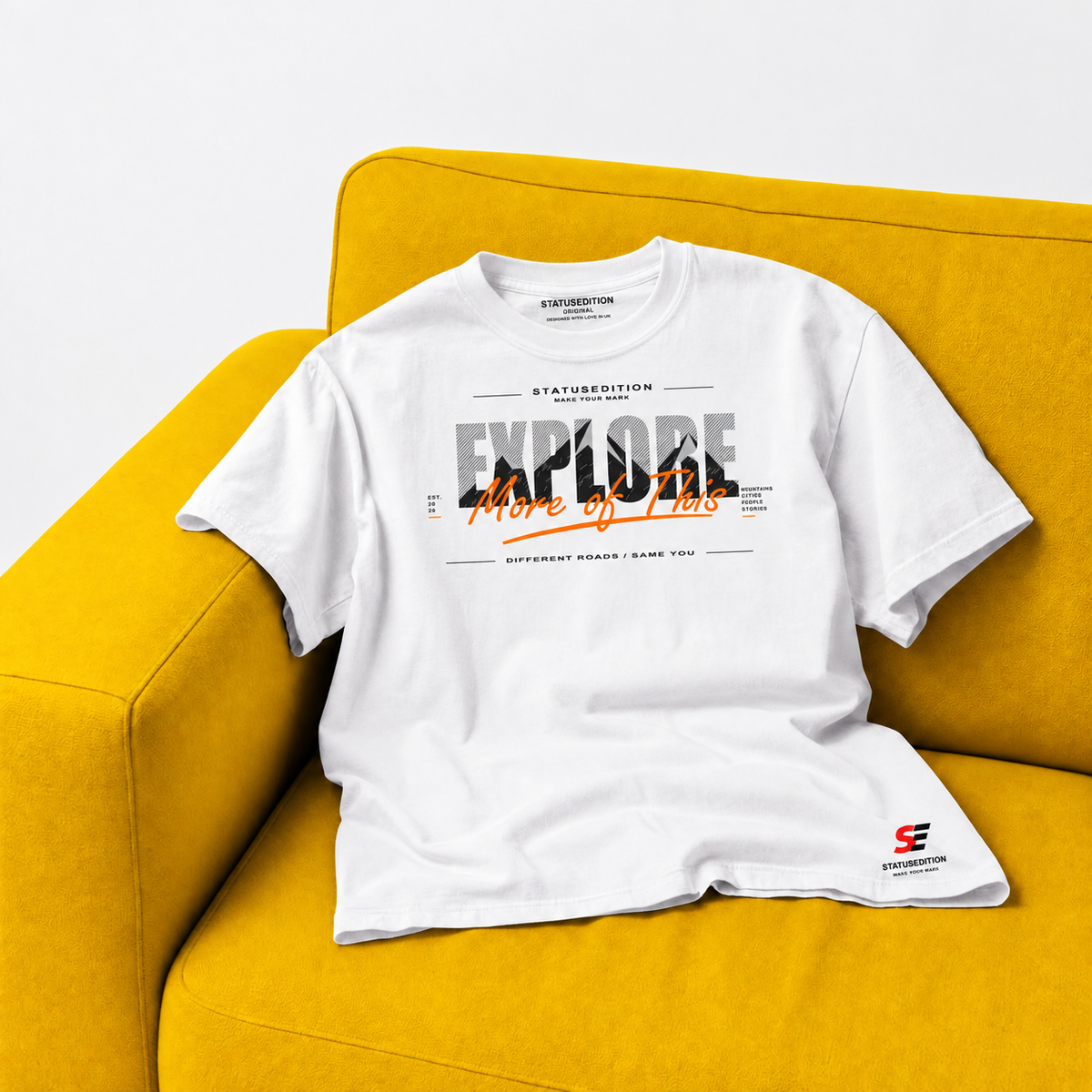 Explore More of This Tee â€” White, front view 2