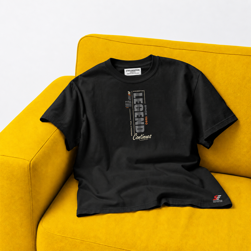 Legend Continues Tee — Black — front view 2