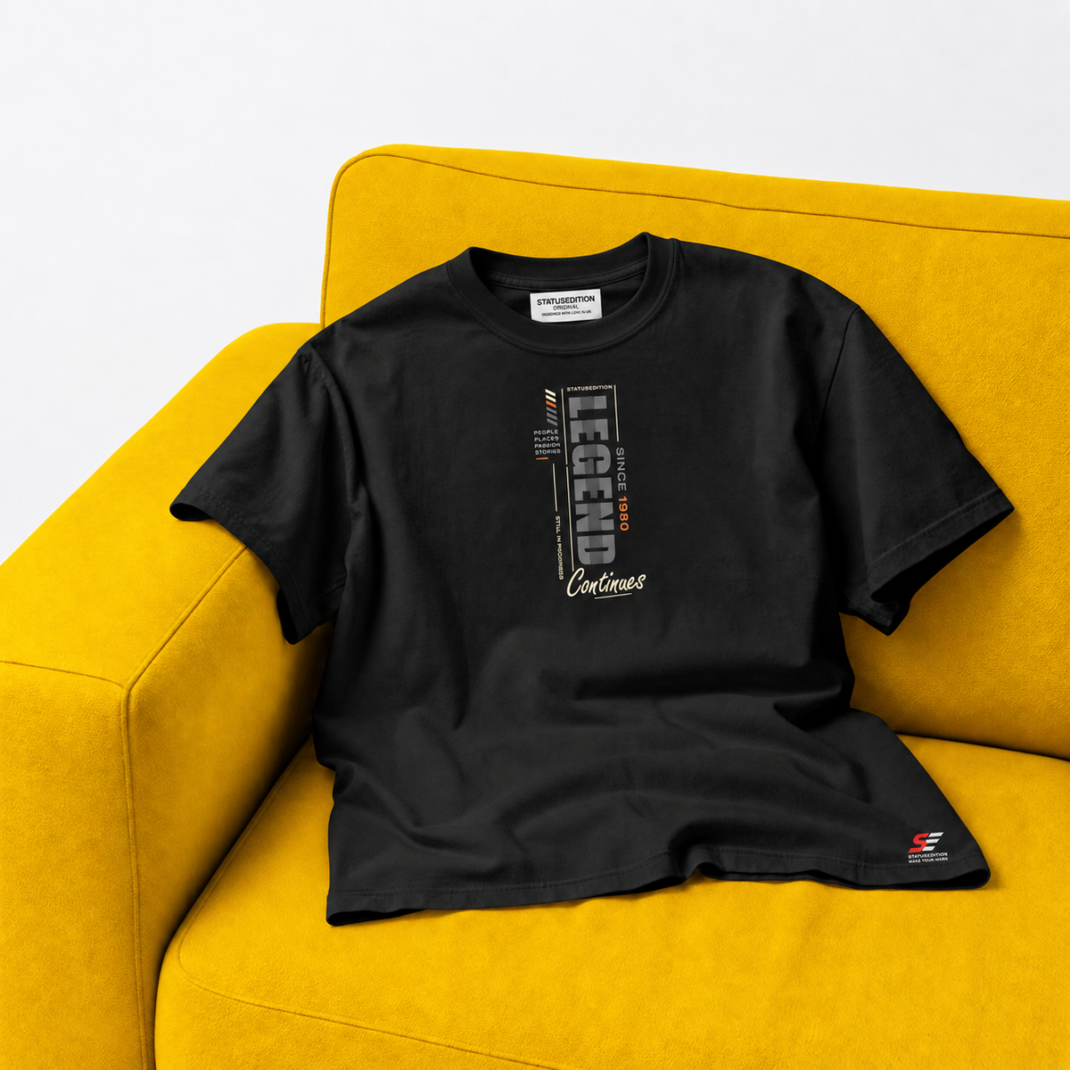Legend Continues Tee — Black — front view 2