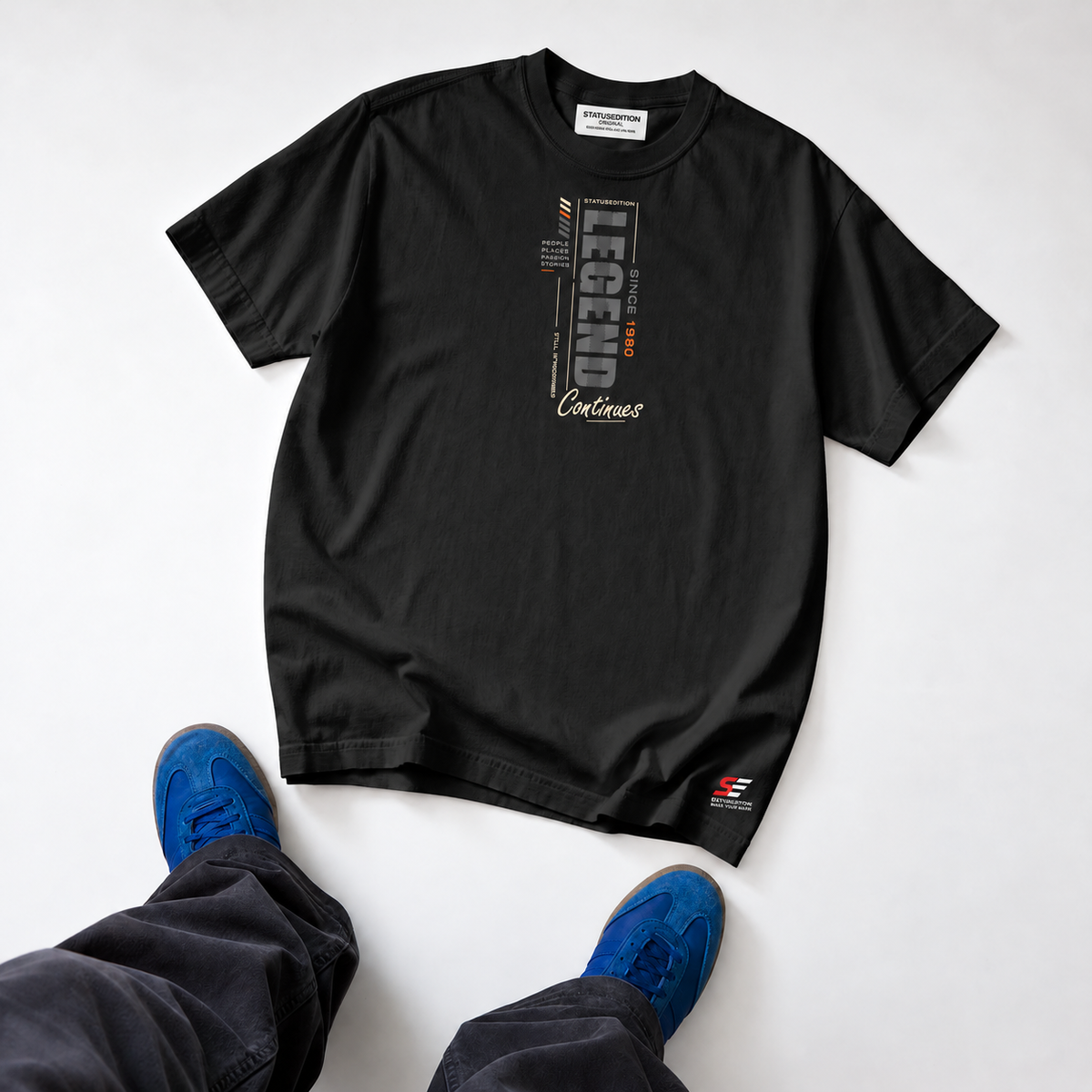 Legend Continues Tee — Black — front view 3