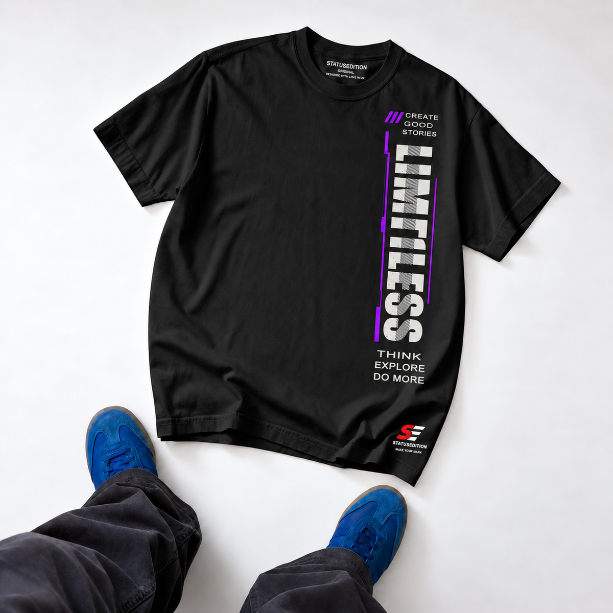 Limitless Tee — Black, front view 3
