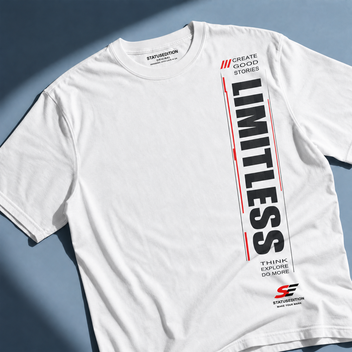Limitless Tee — White, front view 1