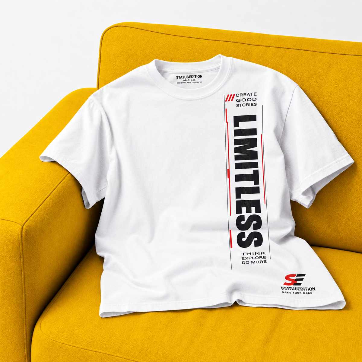 Limitless Tee — White, front view 2
