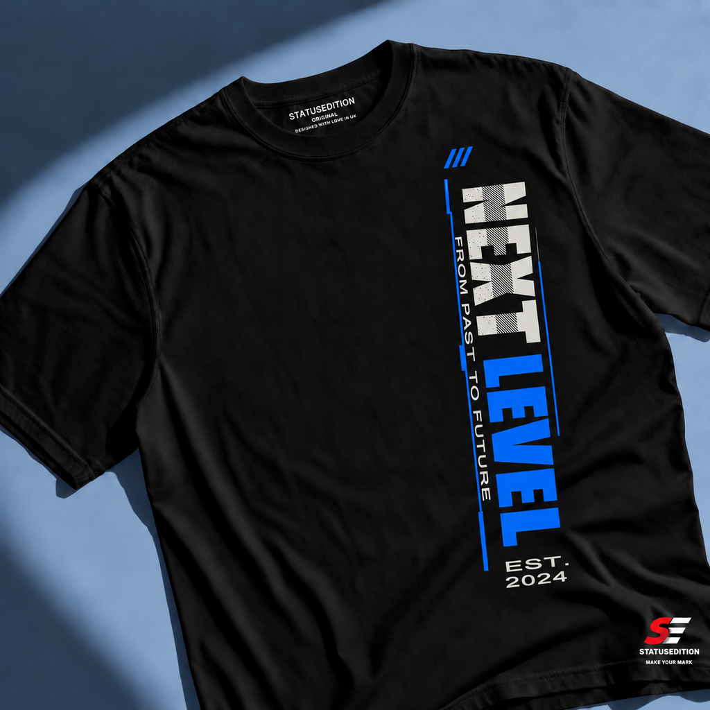 Next Level Tee — Black, front view 1