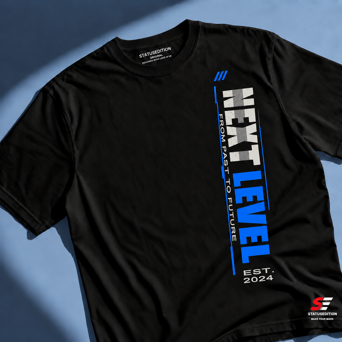 Next Level Tee — Black, front view 1