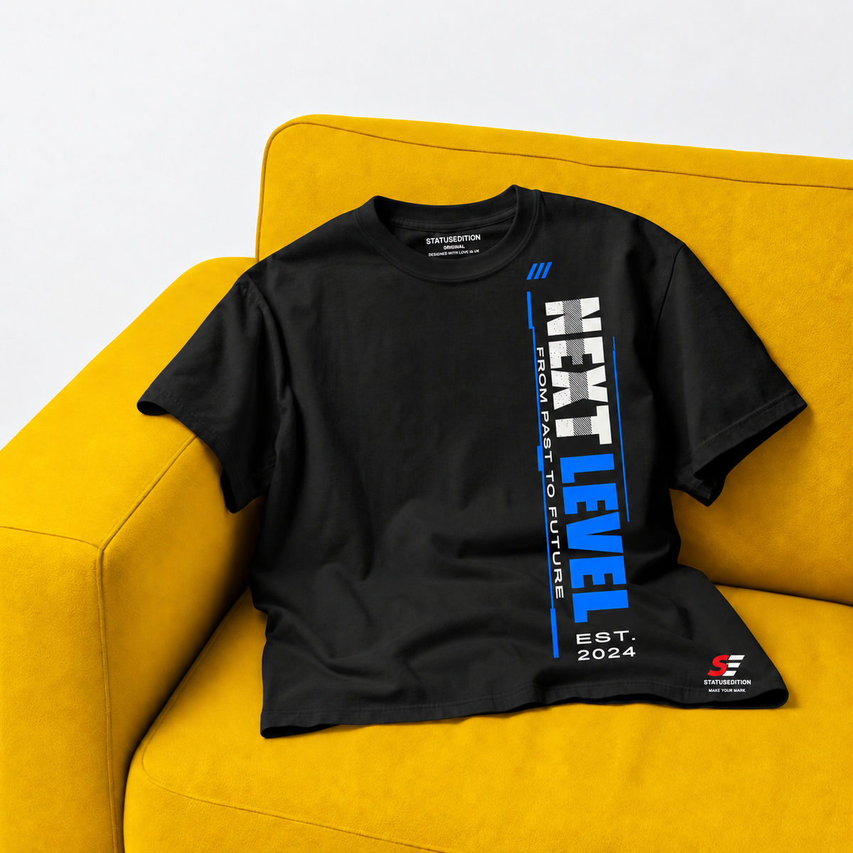 Next Level Tee — Black, front view 2