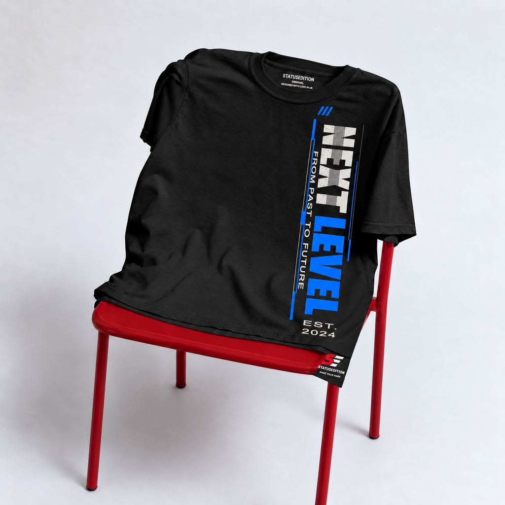 Next Level Tee — Black, front view 4