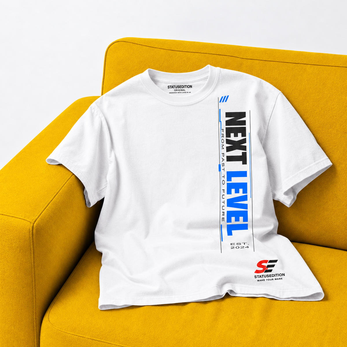 Next Level Tee — White, front view 2