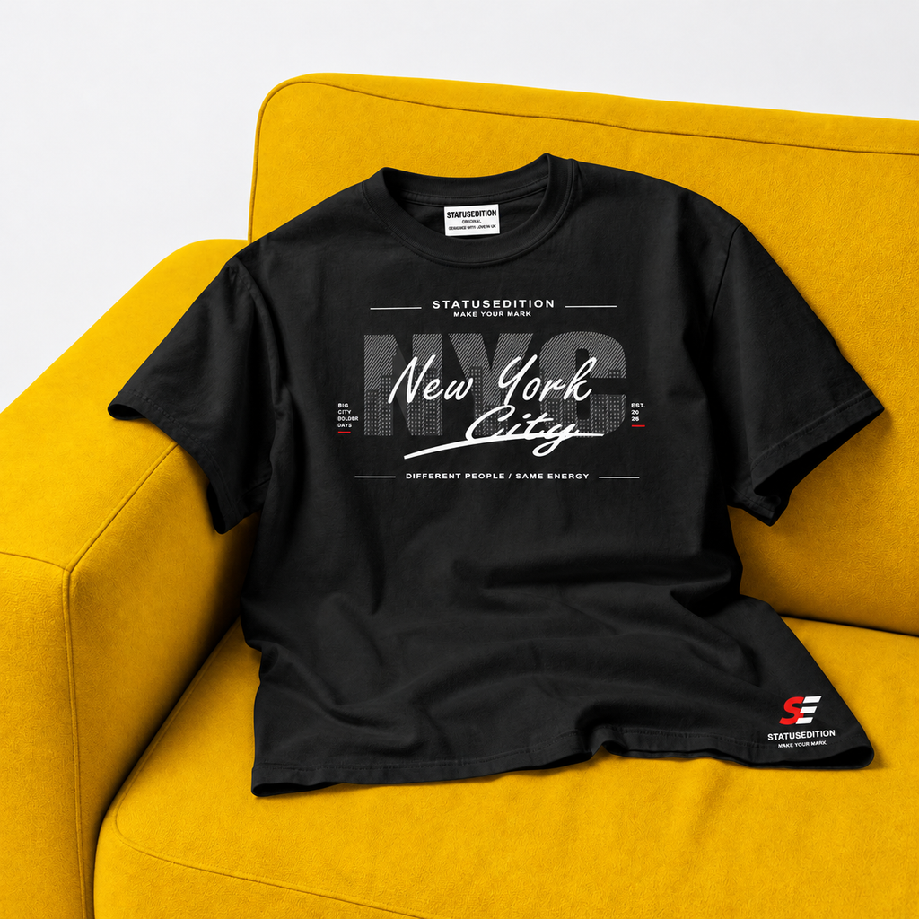 NYC New York City Tee â€” Black, front view 2