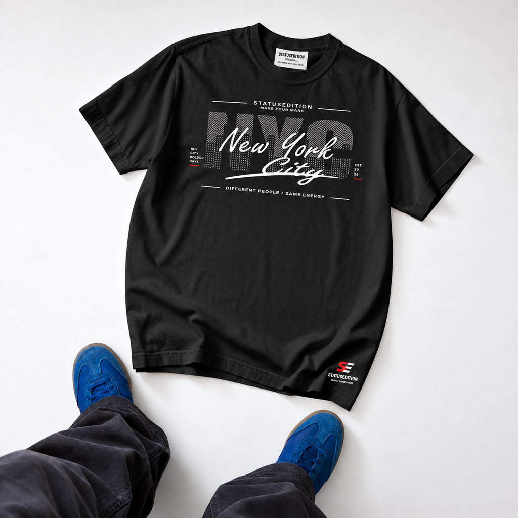 NYC New York City Tee â€” Black, front view 3