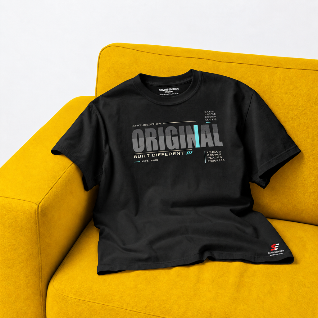 Original Built Different black T-shirt front view 2