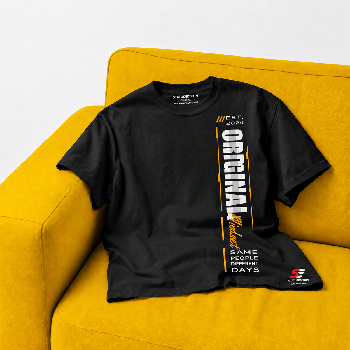 Original Mindset Tee — Black, front view 2