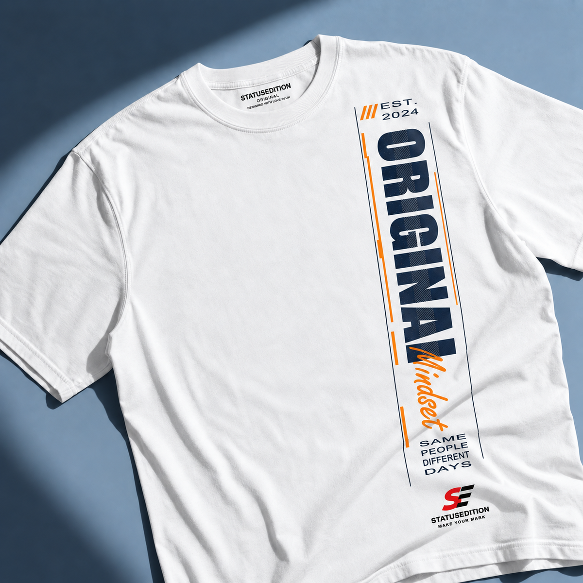 Original Mindset Tee — White, front view 1