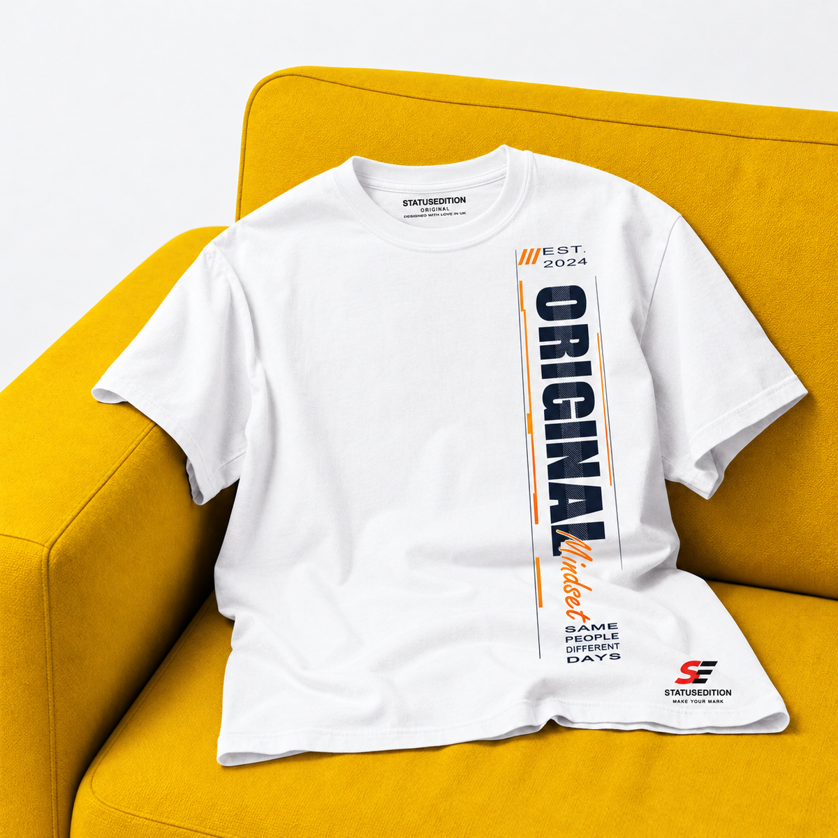Original Mindset Tee — White, front view 2