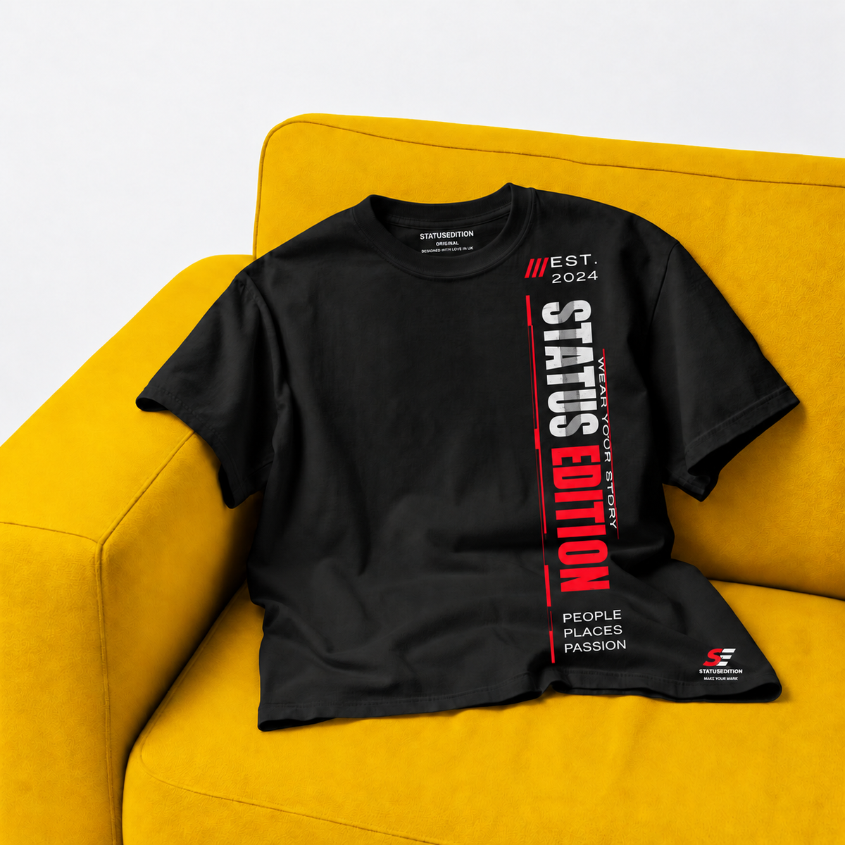 Status Edition Vertical Tee — Black, front view 2