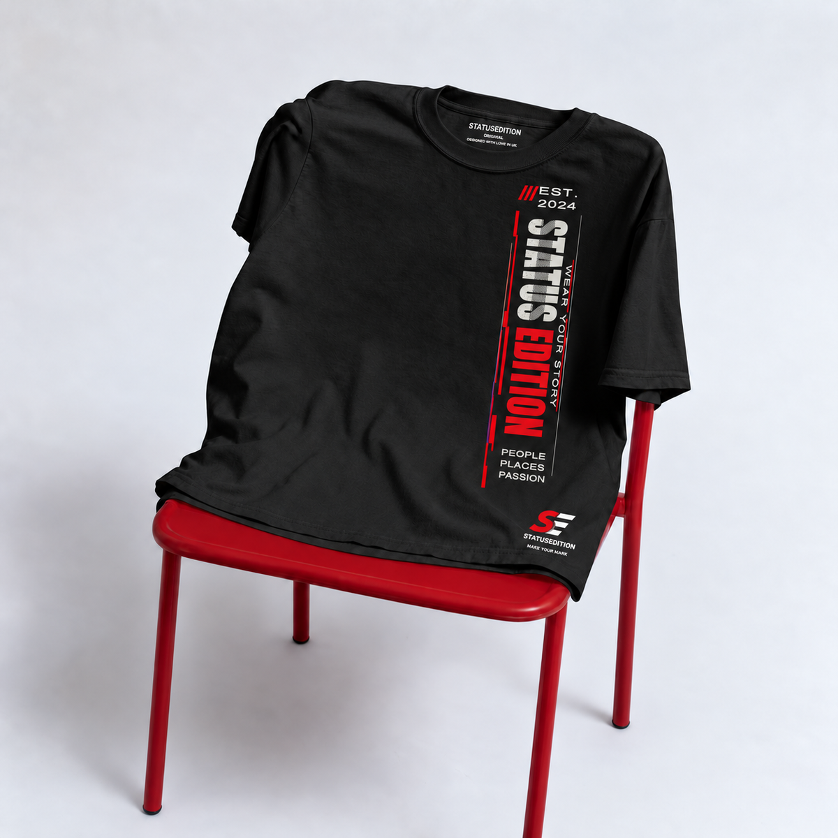 Status Edition Vertical Tee — Black, front view 4