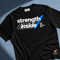 Strength Inside Tee — Black — front view 1
