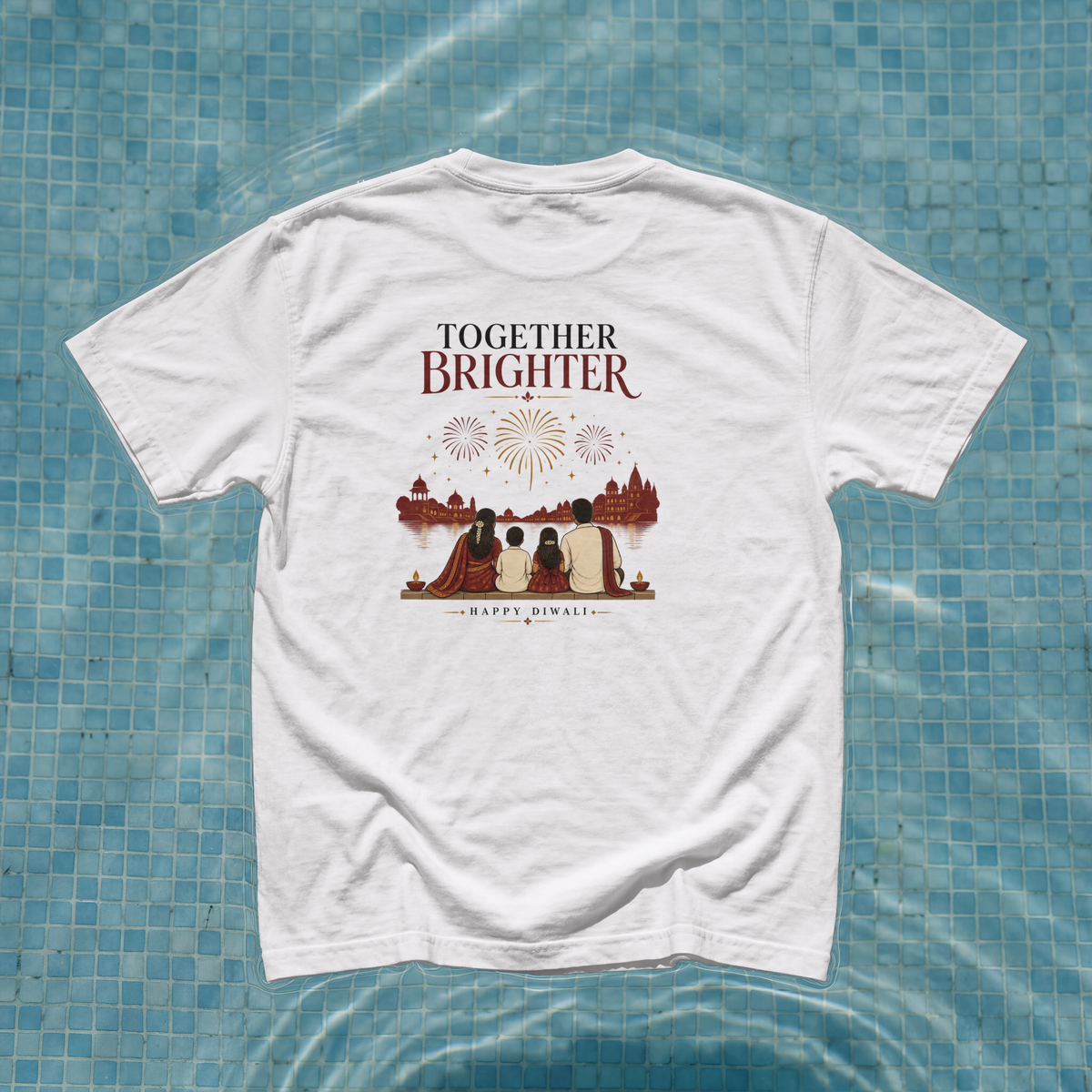 Together Brighter Tee — White design view 1