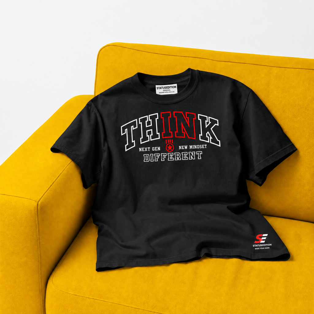 Think Different Tee — Black — front view 2