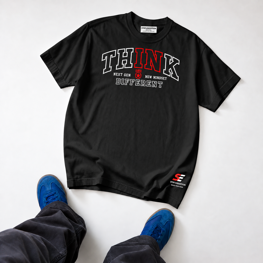 Think Different Tee — Black — front view 3