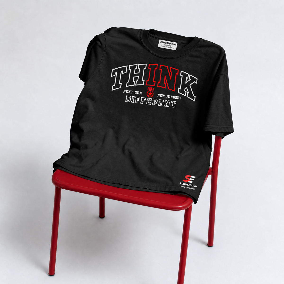 Think Different Tee — Black — front view 4