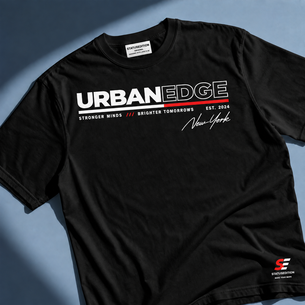 Urban Edge Tee — Black — front view 1