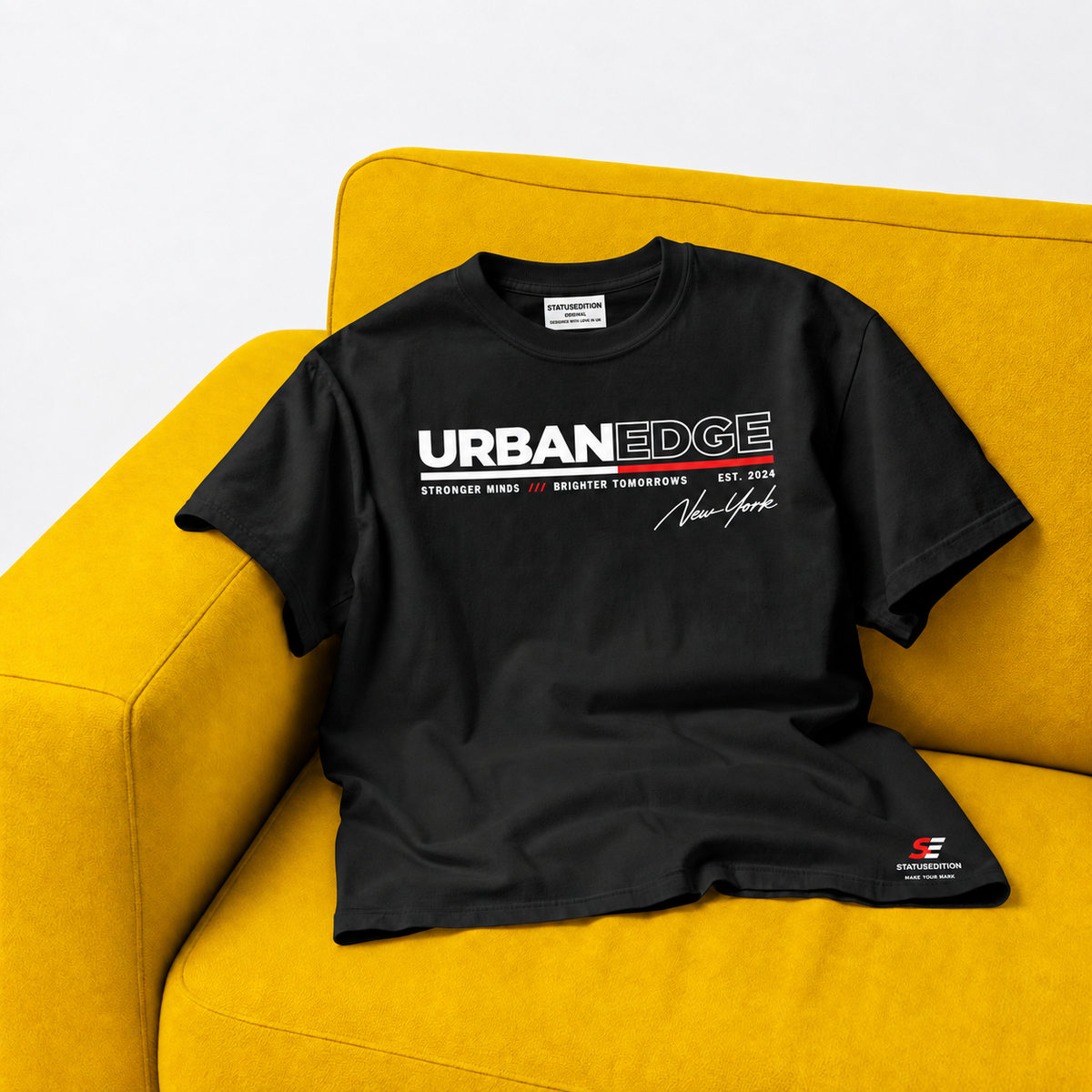 Urban Edge Tee — Black — front view 2